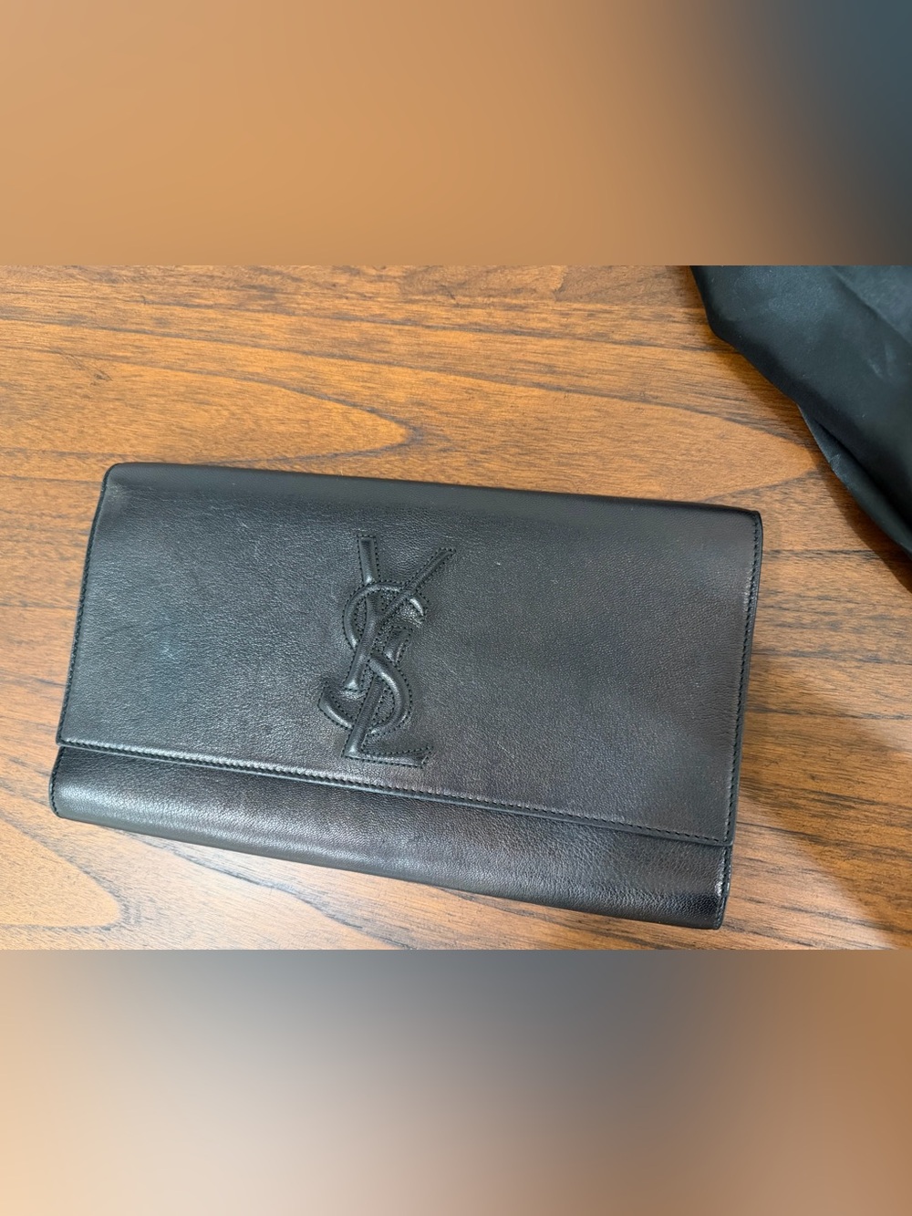 Saint Laurent Black Leather Clutch Wallet - woman